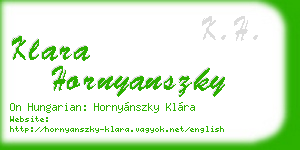 klara hornyanszky business card