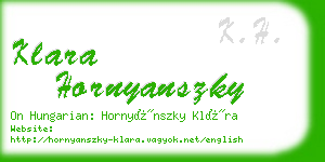 klara hornyanszky business card